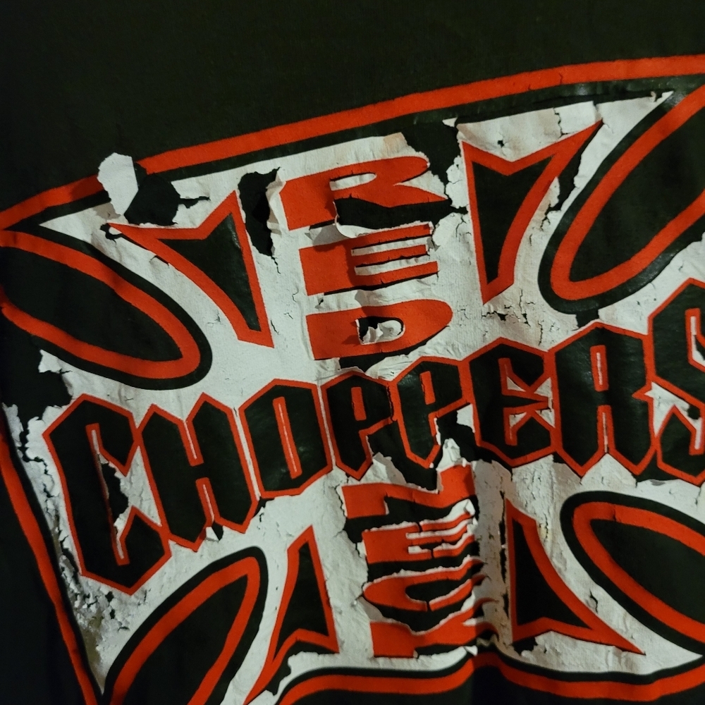 Jerzees Black and Red Graphic Tee Choppers LG Read Description - Picture 2 of 6